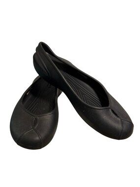 Crocs Slingback Flats Womens Size 9 Black Slip On Ballet Flat Lightweight